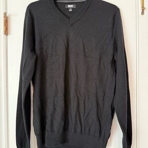 DKNY Men's Black V-Neck Sweater